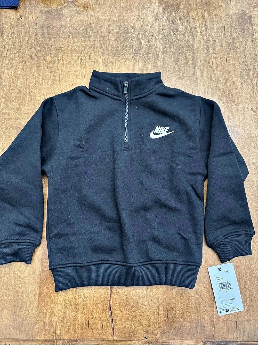 Nike Sportswear Little Kids' Black Half-Zip Pullover Size 7 NWT